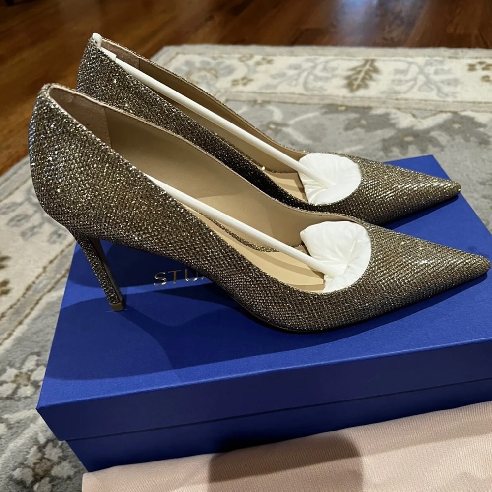 NIB STUART WEITZMAN PLATINUM 85 PUMP HEELS SIZE 7.5B